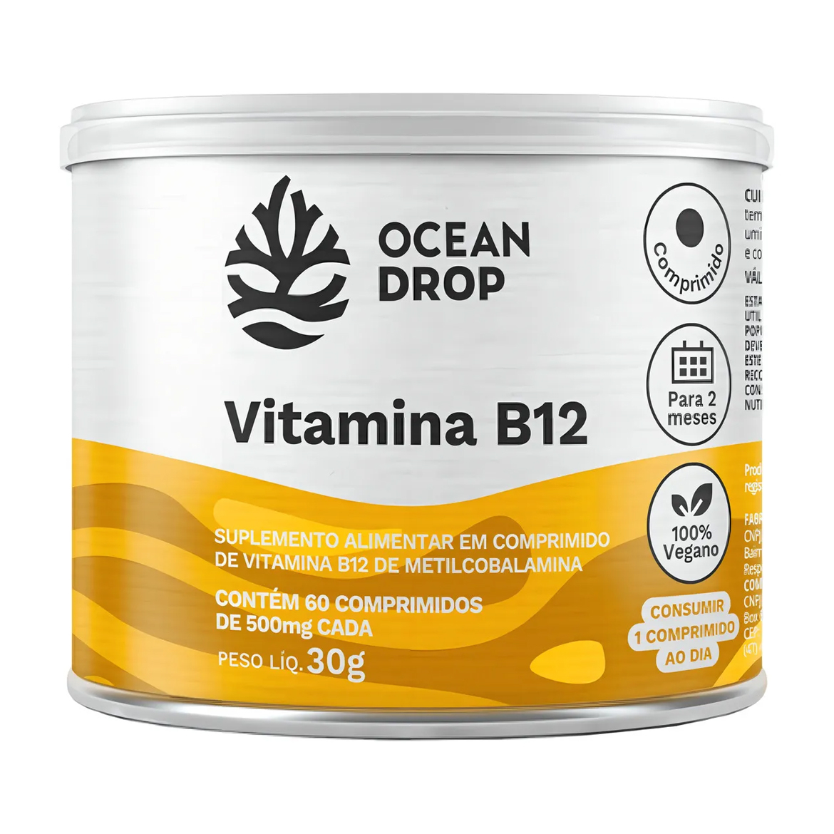Vitamina B12 500mg 60 Caps - Ocean Drop
