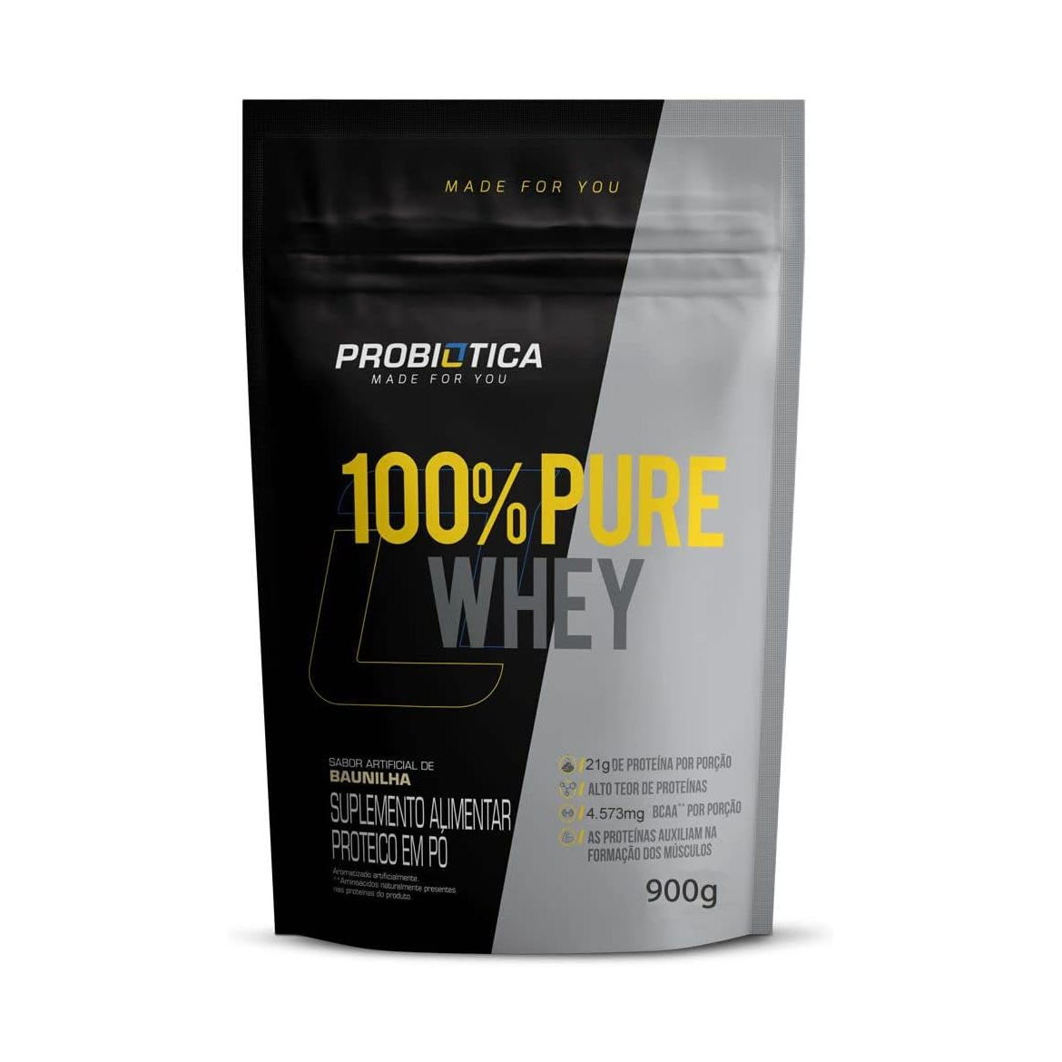 100% Pure Whey Nova Fórmula - 900G Refil Probiótica